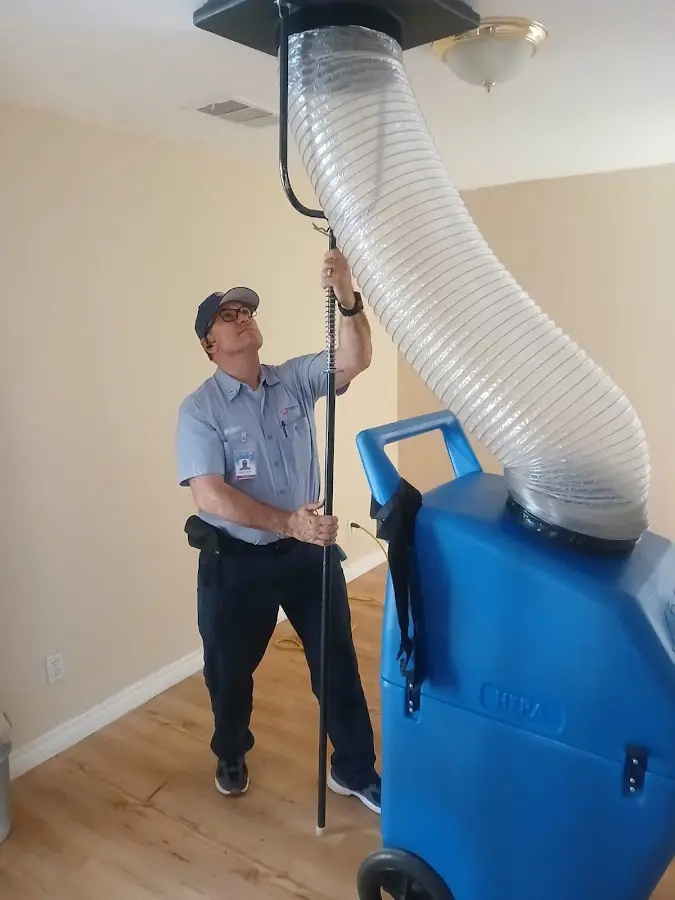 Mini Split Installation technician using HEPA equipment in Waxahachie